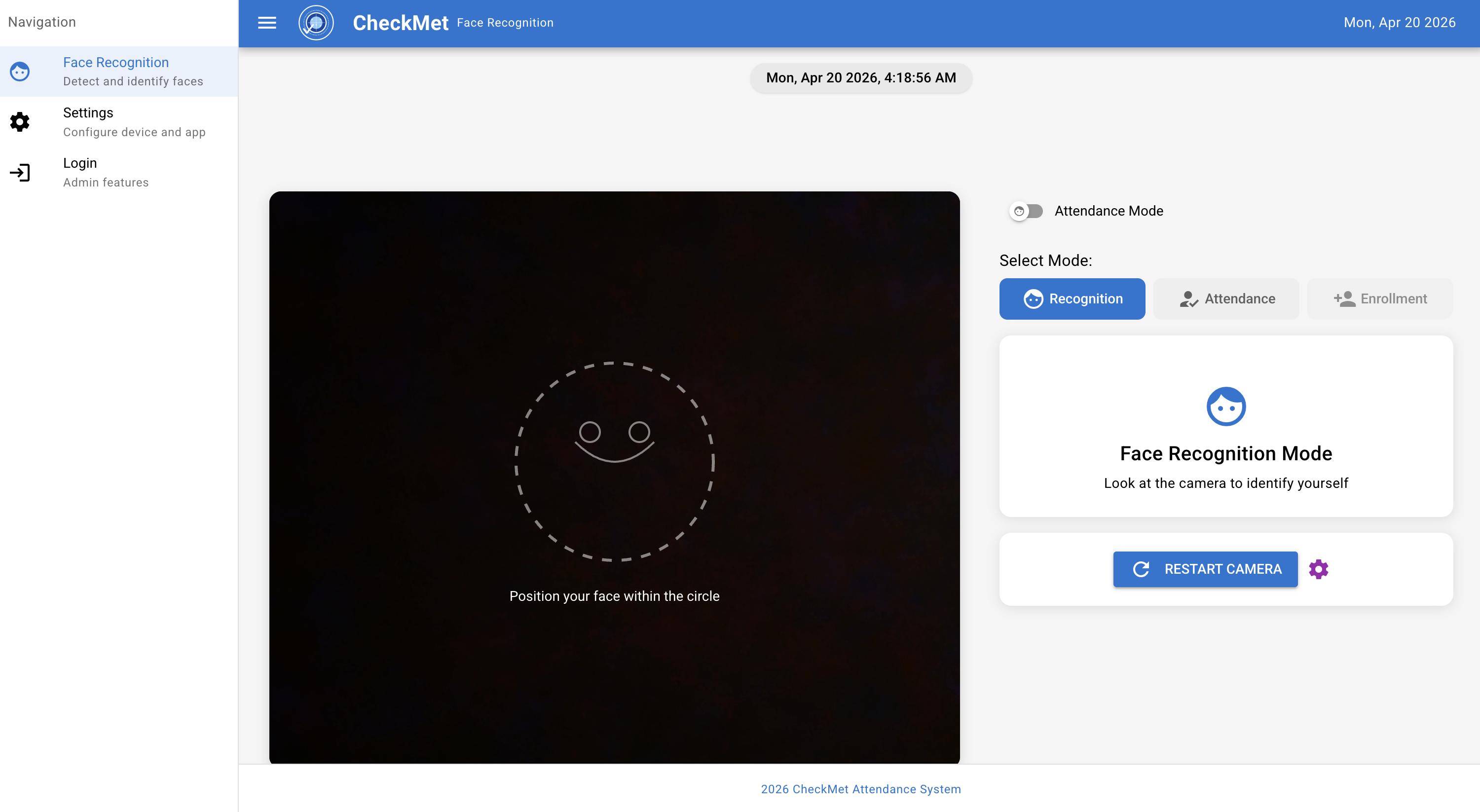 CheckMet Secure Face Recognition